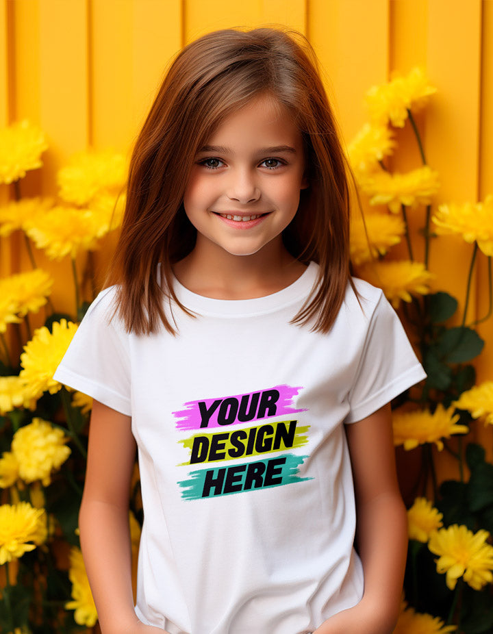 Kids Girls' Round-Neck T-Shirts